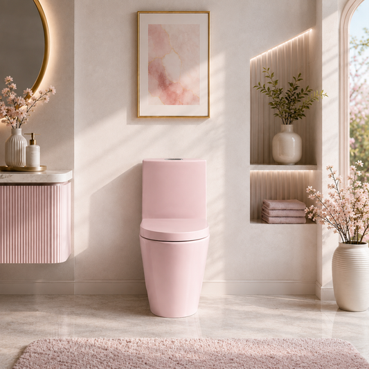One-Piece Toilet, Dual Flush 1.1/1.6 GPF, Pink Rose T01-RS