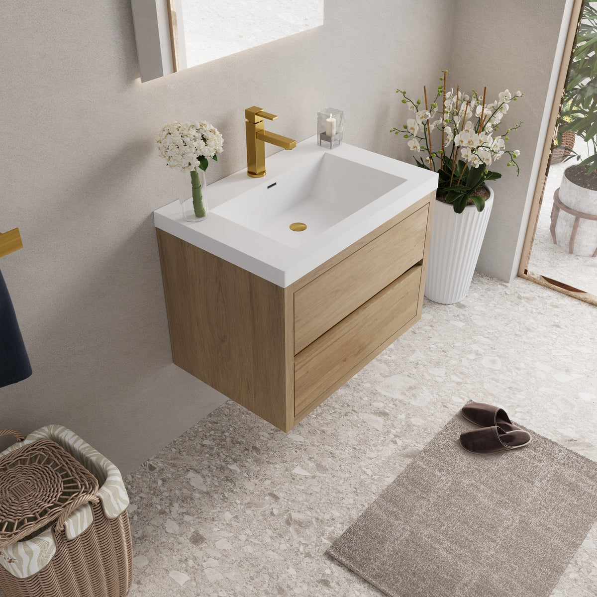 30" Aurelia - Floating Bathroom Vanity, Natural Oak V15-30NO