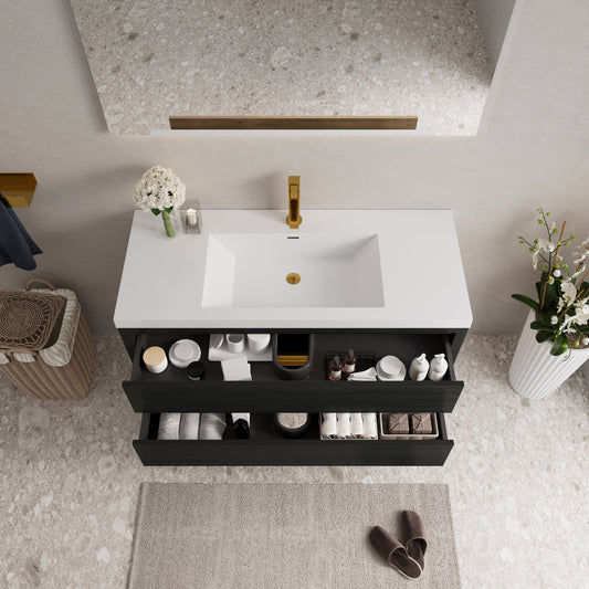 48" Aurelia - Floating Bathroom Vanity, Espresso Wood V15-48EW