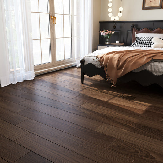 9/16" T x 7-1/2" W Multilayer Engineered Flooring T&G (19.63 Sq. Ft.), Amber Walnut F01-AW