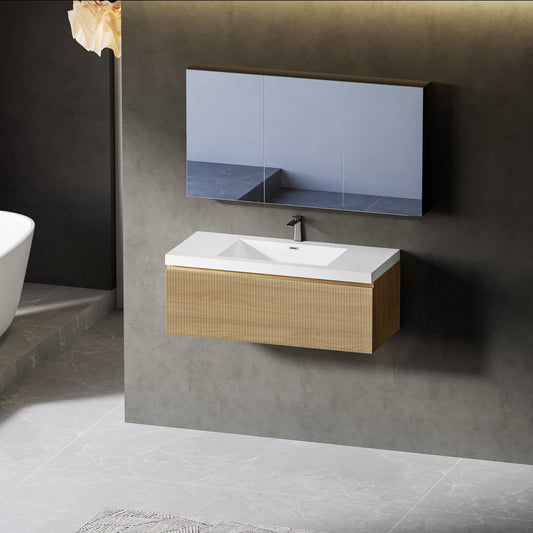 36" Liner - Floating Bathroom Vanity, Natural Oak V16-36NOW
