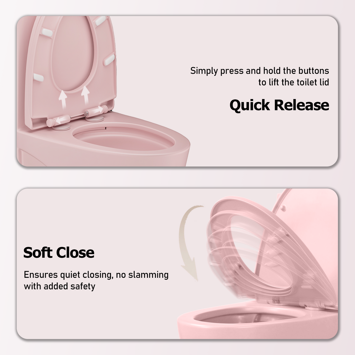 One-Piece Toilet, Dual Flush 1.1/1.6 GPF, Pink Rose T01-RS