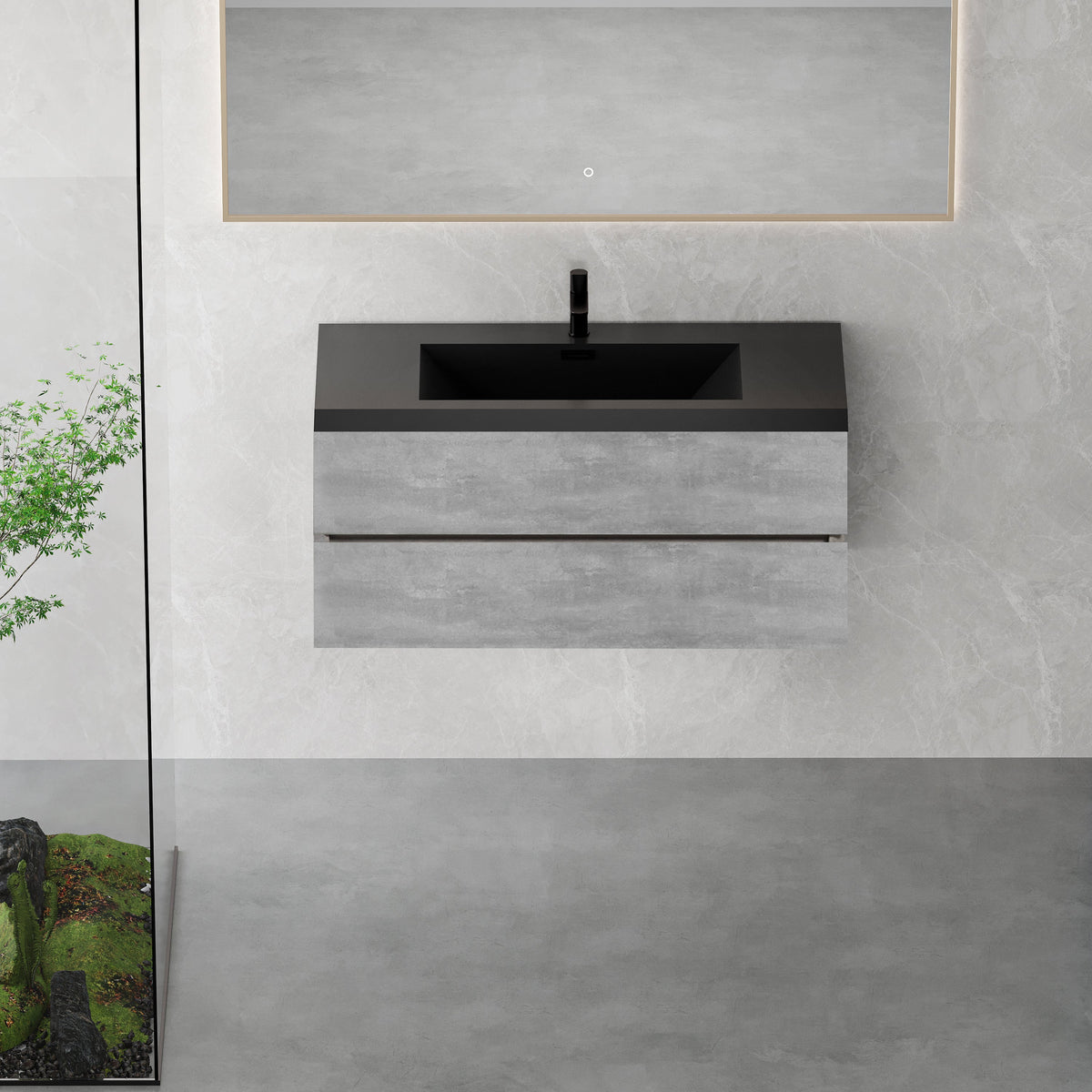 48" Edi - Modern Wall-mounted Bathroom Vanity V12-48GR