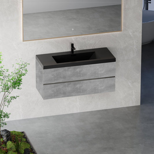 48" Edi - Modern Wall-mounted Bathroom Vanity V12-48GR