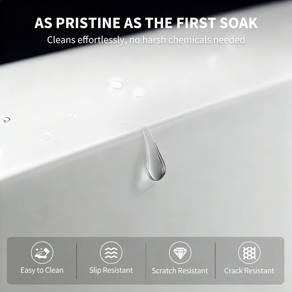63" Freestanding Stone Resin Deep Soaking Bathtub S03-63
