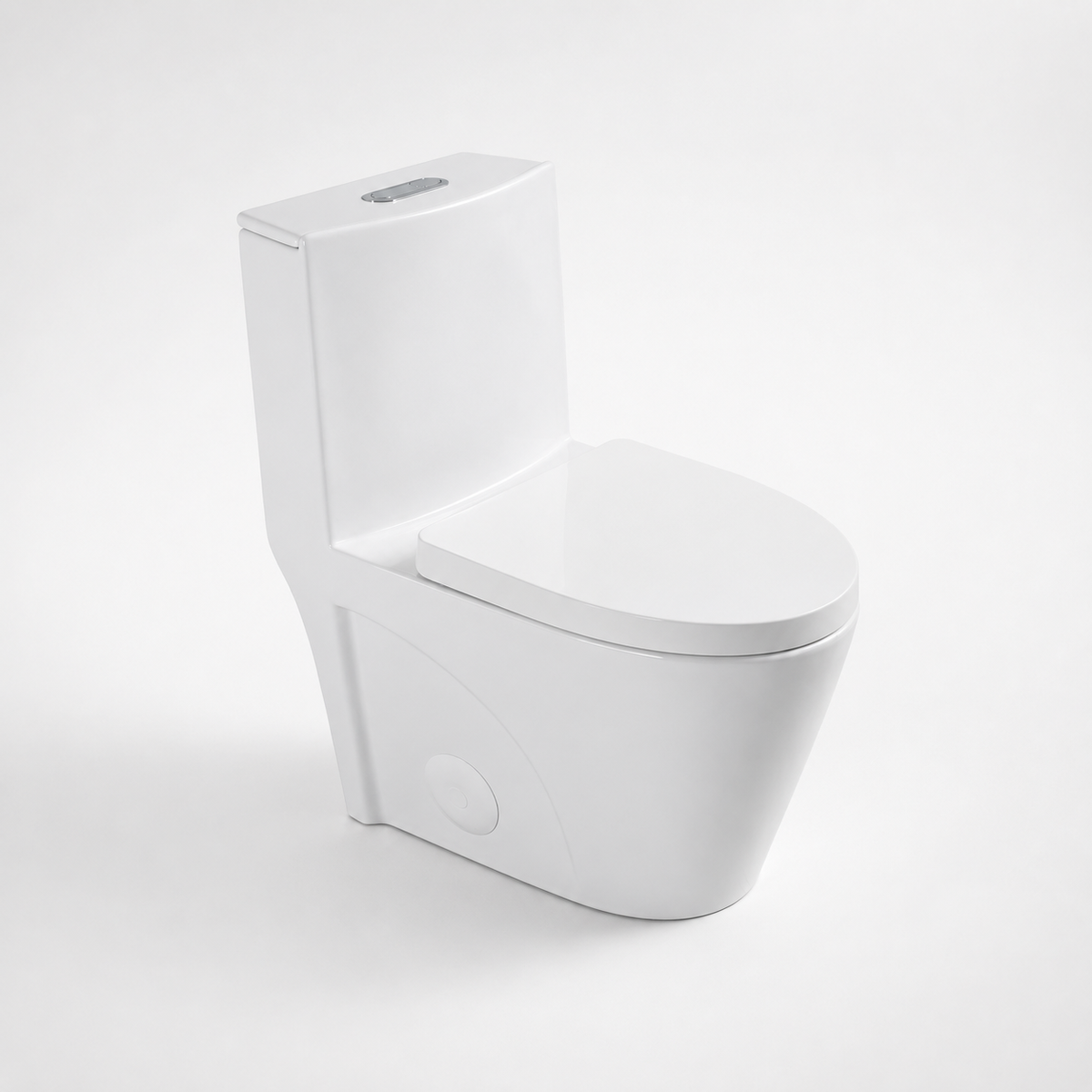 One-Piece Toilet, Dual Flush 1.1/1.6 GPF, Glossy White T01-GW