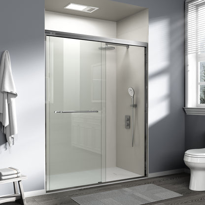 56" - 60" W x 72" H Semi-Frameless Double Sliding Shower Door, D03-60