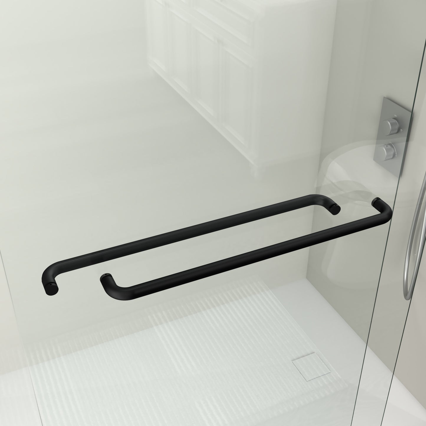 44" - 48" W x 72" H Semi-Frameless Double Sliding Shower Door, D03-48