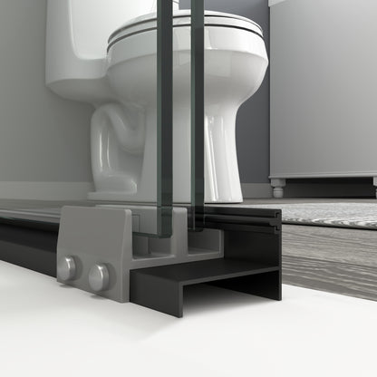 44" - 48" W x 72" H Semi-Frameless Double Sliding Shower Door, D03-48