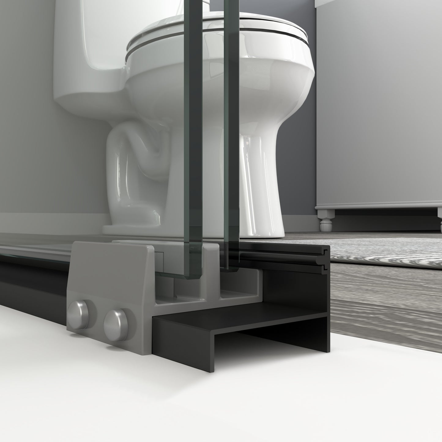 56" - 60" W x 72" H Semi-Frameless Double Sliding Shower Door, D03-60
