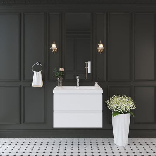 30" Angela - Floating Bathroom Vanity Glossy White V11-30GW