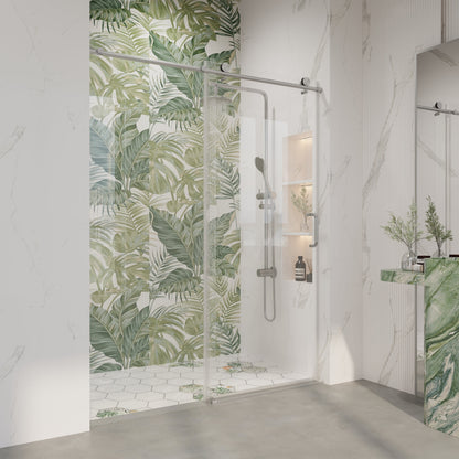 56" - 60" W x 76" H Frameless Bathroom Single Sliding Shower Door D06-60