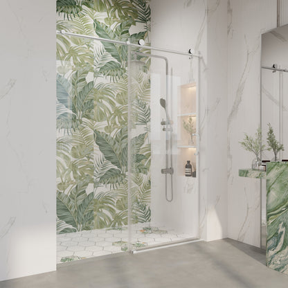 56" - 60" W x 76" H Frameless Bathroom Single Sliding Shower Door D06-60