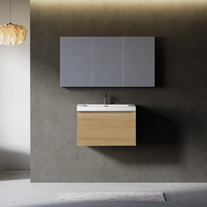 24" Liner - Floating Bathroom Vanity, Natural Oak V16-24NOW