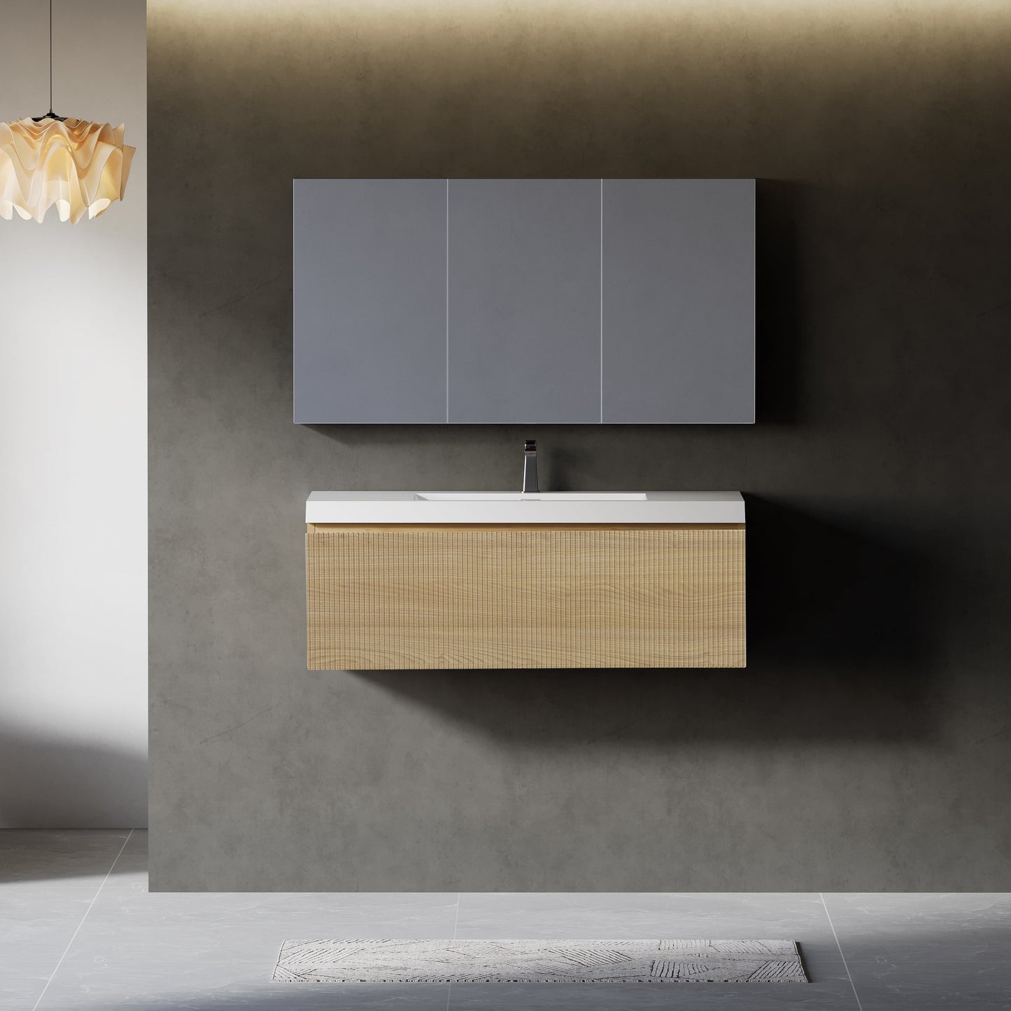 42" Liner - Floating Bathroom Vanity, Natural Oak V16-42NOW