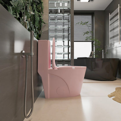 One-Piece Toilet, Dual Flush 1.1/1.6 GPF, Pink Rose T01-RS