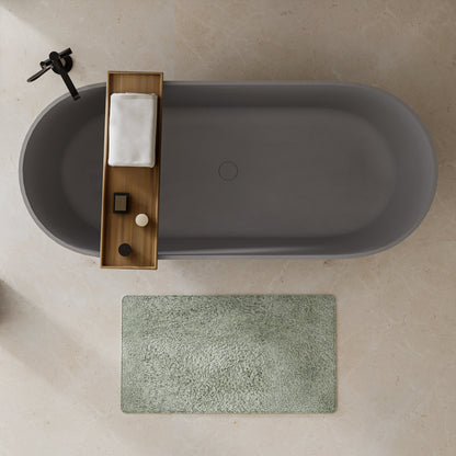 59" Freestanding Stone Resin Deep Soaking Bathtub S03-59