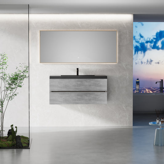 48" Edi - Modern Wall-mounted Bathroom Vanity V12-48GR