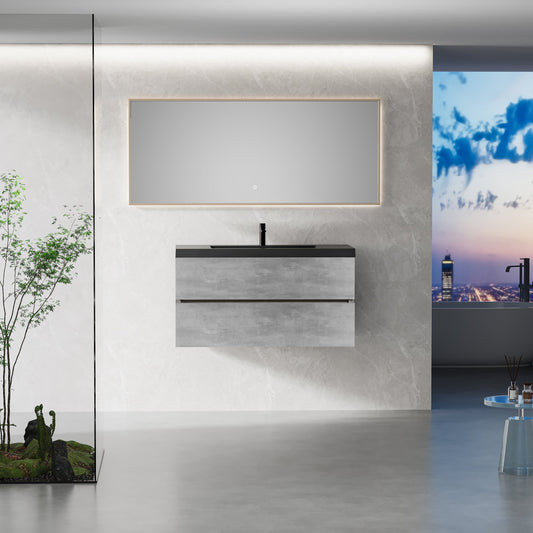 42" Edi - Modern Wall-mounted Bathroom Vanity V12-42GR