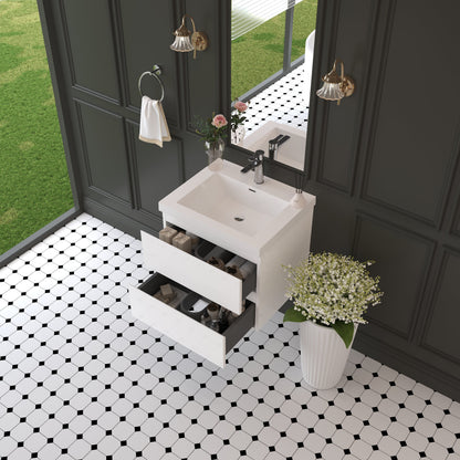 24" Angela - Floating Bathroom Vanity Glossy White