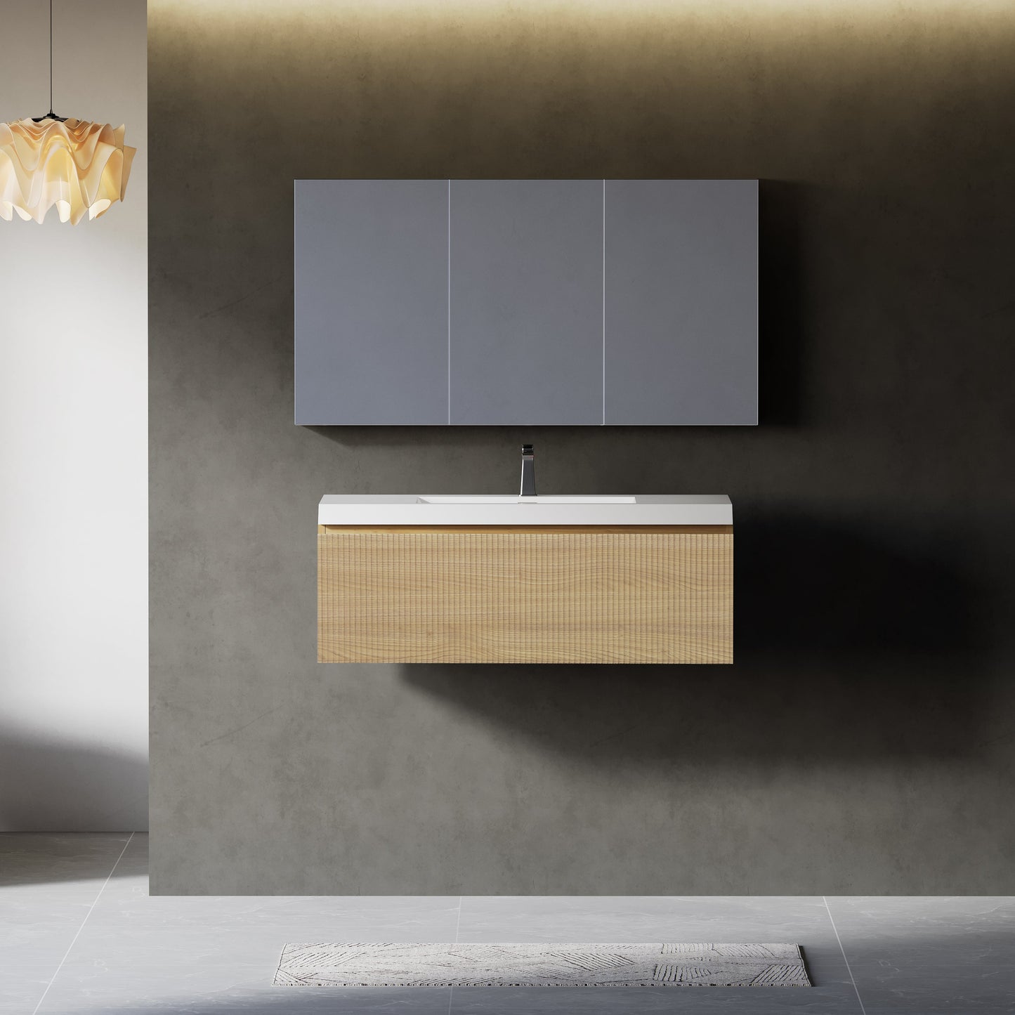 36" Liner - Floating Bathroom Vanity, Natural Oak V16-36NOW
