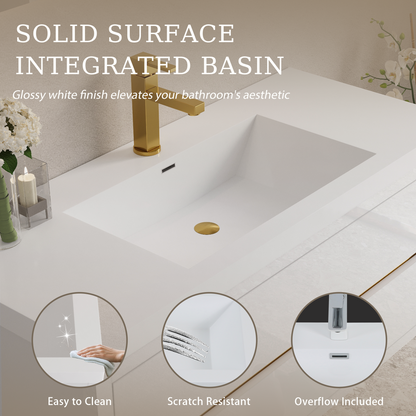 48" Aurelia - Floating Bathroom Vanity, Glossy White V15-48GW