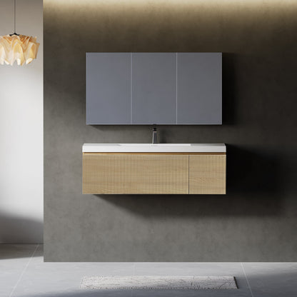 48" Liner - Floating Bathroom Vanity, Natural Oak V16-48NOW