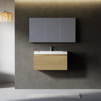 30" Liner - Floating Bathroom Vanity, Natural Oak V16-30NOW