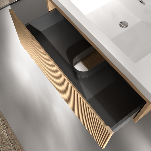48" Liner - Floating Bathroom Vanity, Natural Oak V16-48NOW