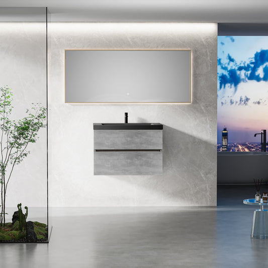 30" Edi - Modern Wall-mounted Bathroom Vanity V12-30GR