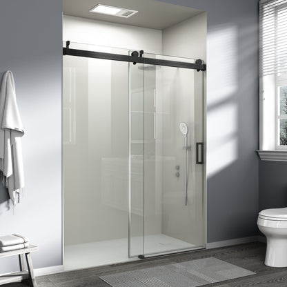 56" – 60" W x 76" H Frameless Soft-Close Single Sliding Shower Door, D01-60