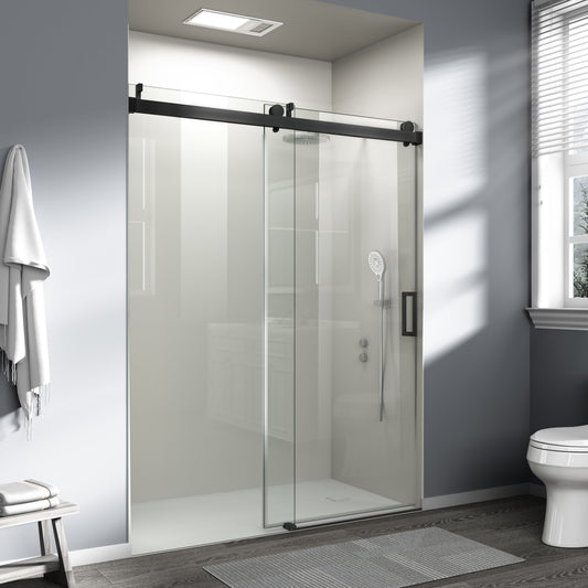 56" – 60" W x 76" H Frameless Soft-Close Single Sliding Shower Door, D01-60