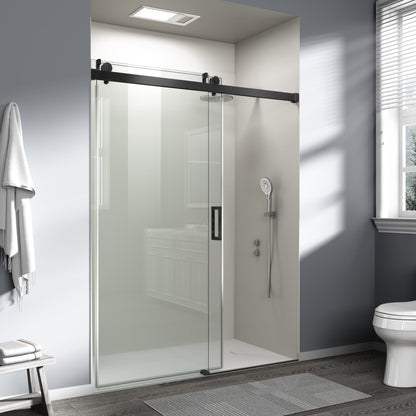 56" – 60" W x 76" H Frameless Soft-Close Single Sliding Shower Door, D01-60