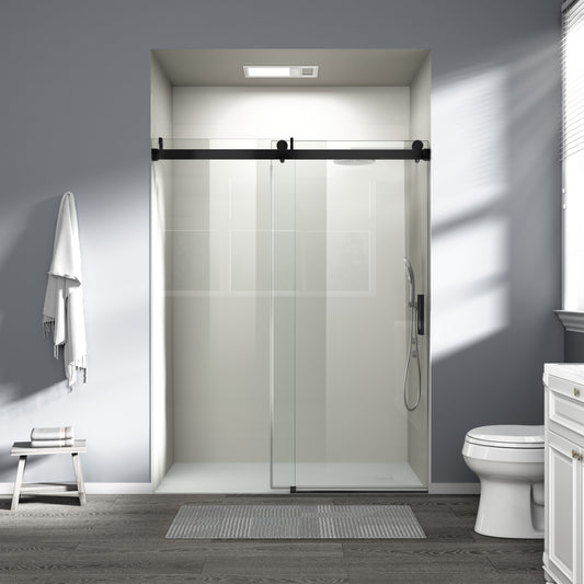 56" – 60" W x 76" H Frameless Soft-Close Single Sliding Shower Door, D01-60