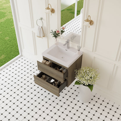 24" Angela - Floating Bathroom Vanity Ash Grey