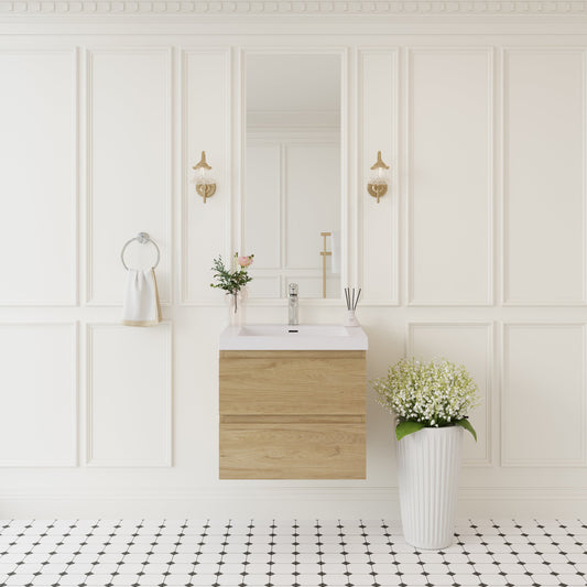 24" Angela - Floating Bathroom Vanity Natural Oak V11-24NO