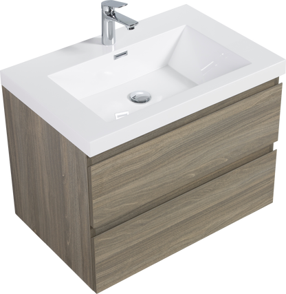 30" Angela - Floating Bathroom Vanity Ash Grey V11-30AG