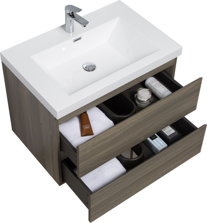 30" Angela - Floating Bathroom Vanity Ash Grey V11-30AG