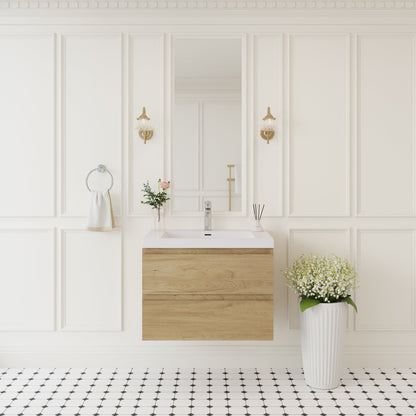 30" Angela - Floating Bathroom Vanity Natural Oak V11-30NO