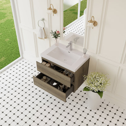 30" Angela - Floating Bathroom Vanity Ash Grey V11-30AG