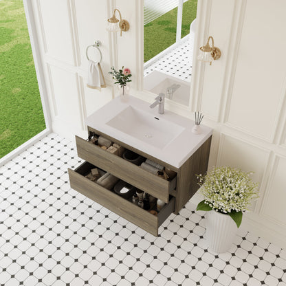 36" Angela - Floating Bathroom Vanity Ash Grey V11-36AG