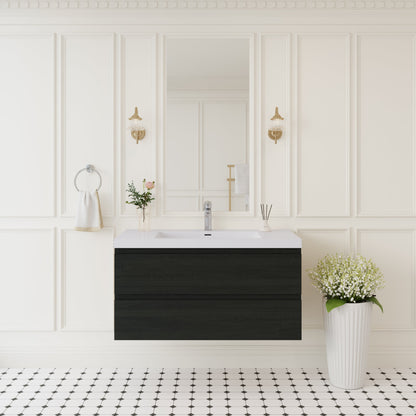 42" Angela - Floating Bathroom Vanity Ash Grey V11-42AG