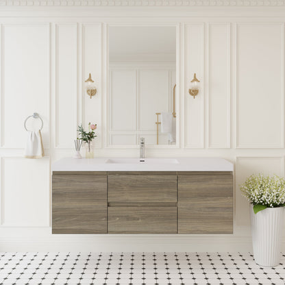 60" Angela - Floating Bathroom Vanity Single Sink Ash Grey V11-60SAG