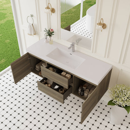 60" Angela - Floating Bathroom Vanity Single Sink Ash Grey V11-60SAG