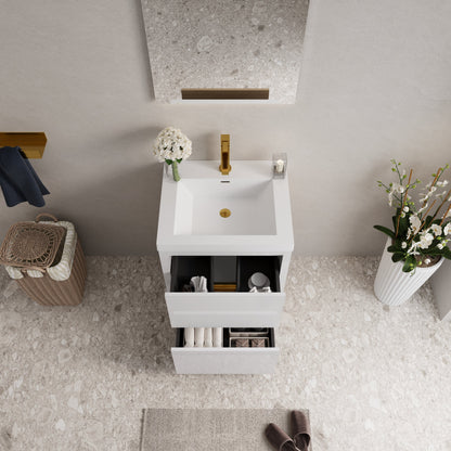 24" Aurelia - Freestanding Bathroom Vanity, Glossy White V14-24GW