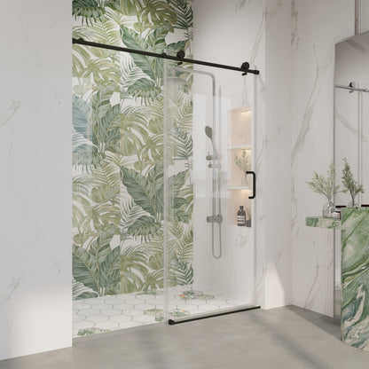 56" - 60" W x 76" H Frameless Bathroom Single Sliding Shower Door D06-60