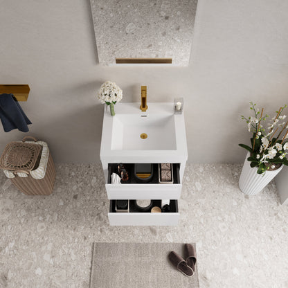24" Aurelia - Floating Bathroom Vanity, Glossy White V15-24GW