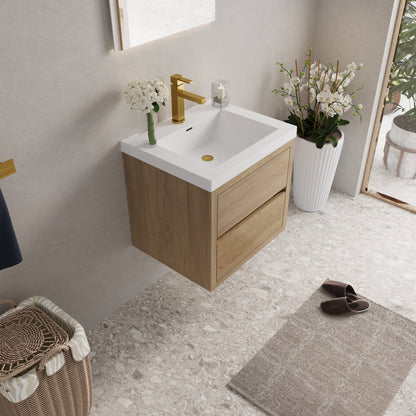 24" Aurelia - Floating Bathroom Vanity, Natural Oak V15-24NO