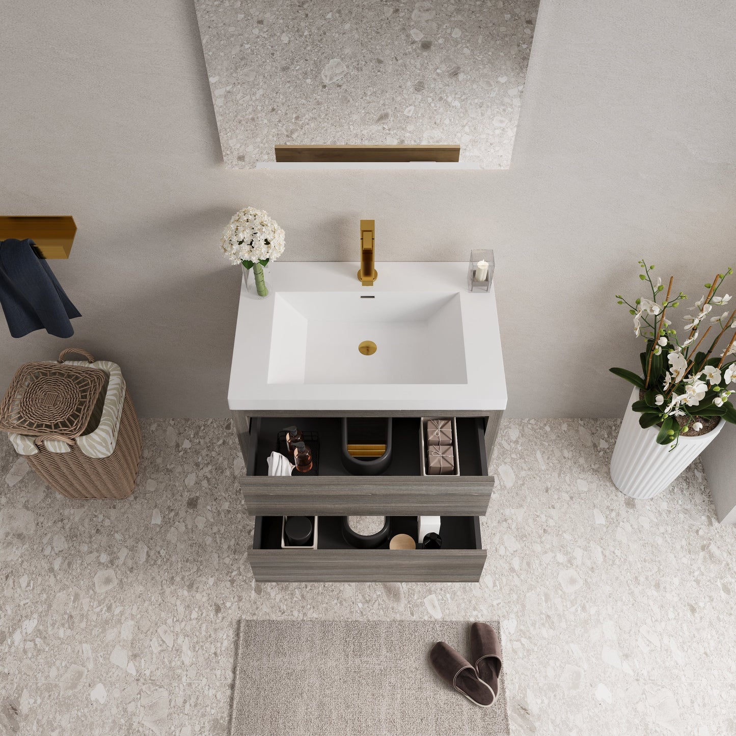 30" Aurelia - Floating Bathroom Vanity, Ash Grey V15-30AG