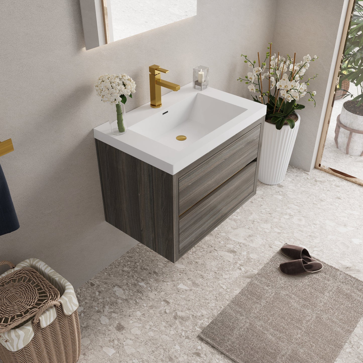 30" Aurelia - Floating Bathroom Vanity, Ash Grey V15-30AG